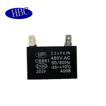 cbb61 2.5uf 450vac capacitor ceiling fan capacitors hot sale